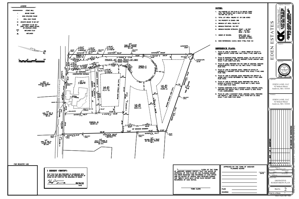 Eden Estates Definitive Subdivision Plan