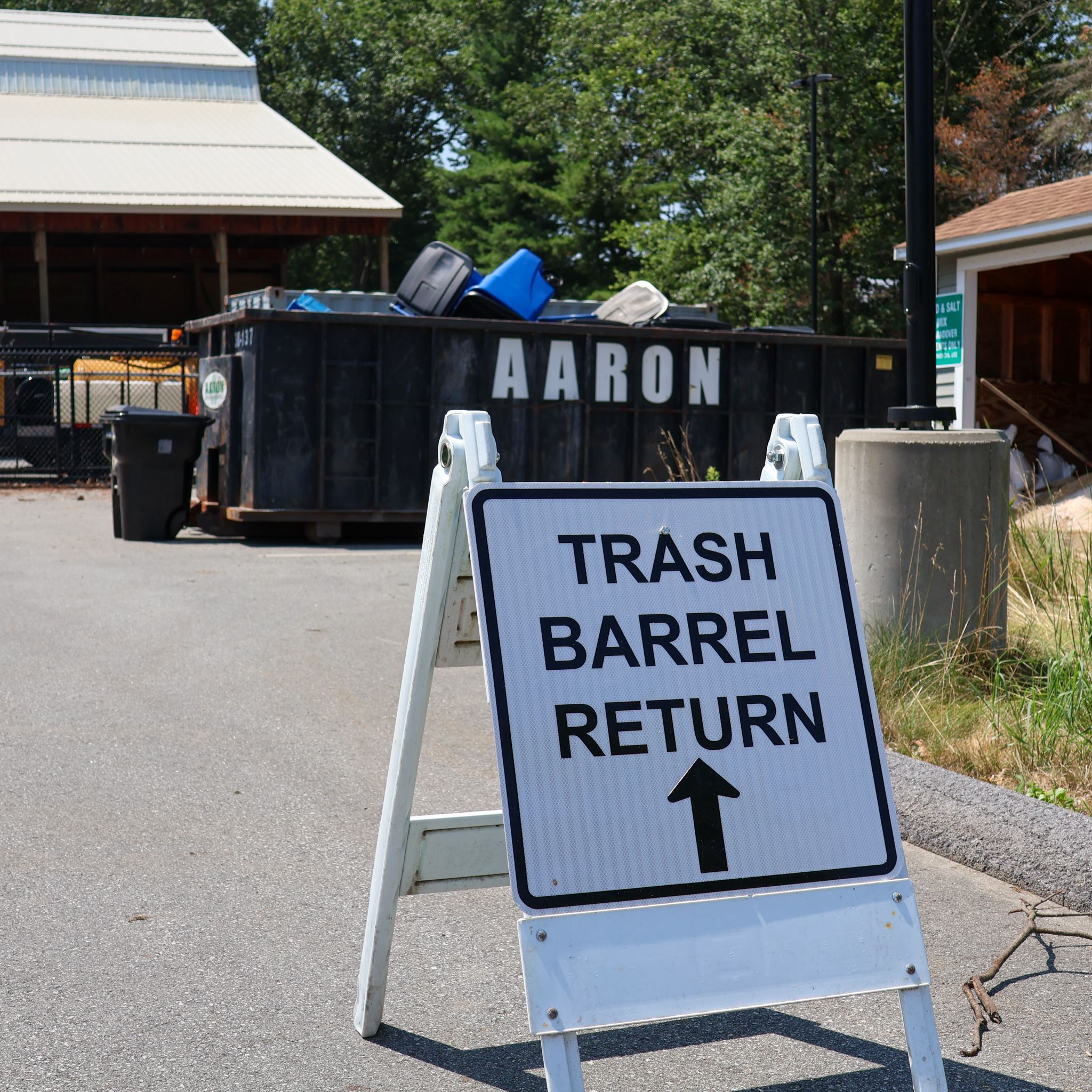 Old bin disposal sign