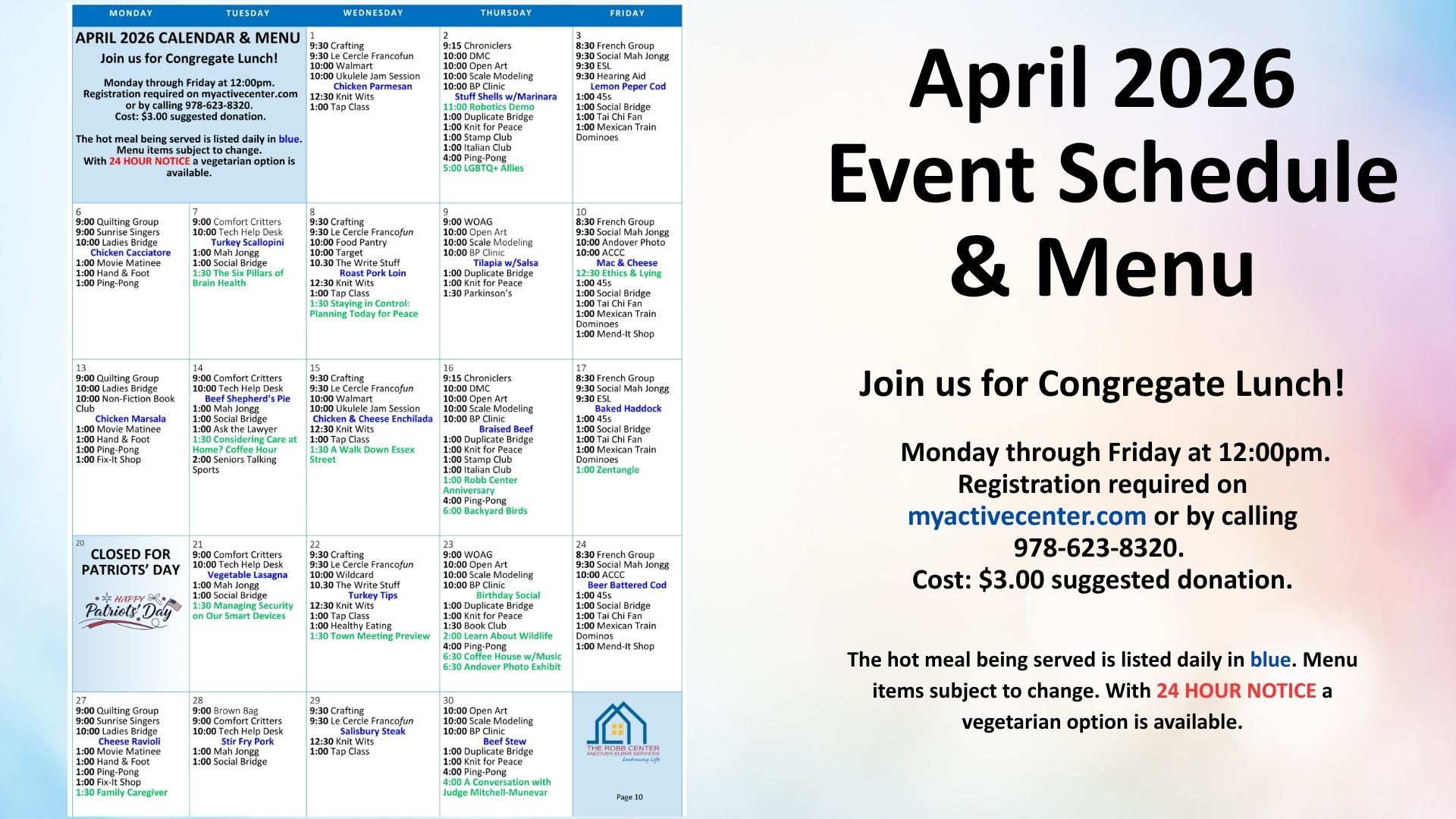 Welcome Calendar April 2026 