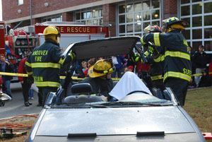 Firefighters educating citizens at the 2009 Fire Rescue Open House.