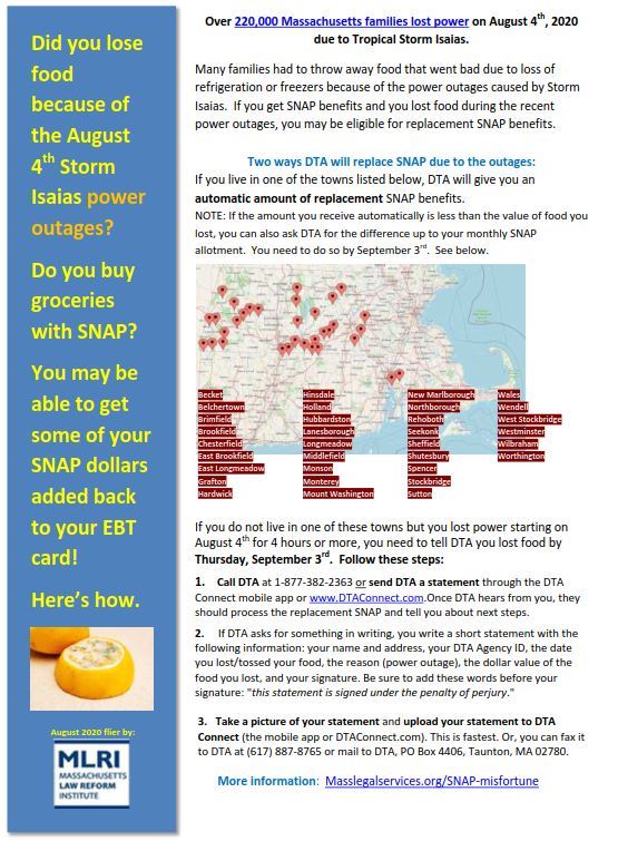 Tropical Storm and Snap Benefits Flyer